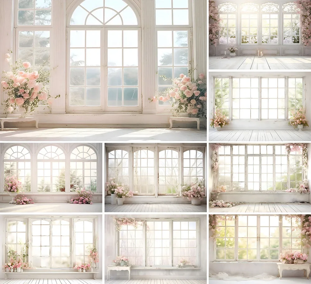 Mehofond Photography Background Indoor Window Flowers Kids B