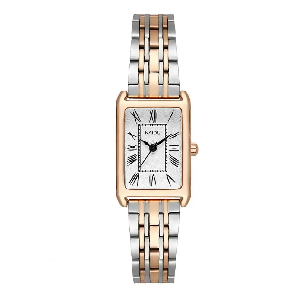 Reloj cuadrado de cuarzo para mujer, conjunto de pulsera, esfera verde, Simple, malla de oro rosa, relojes de lujo para mujer