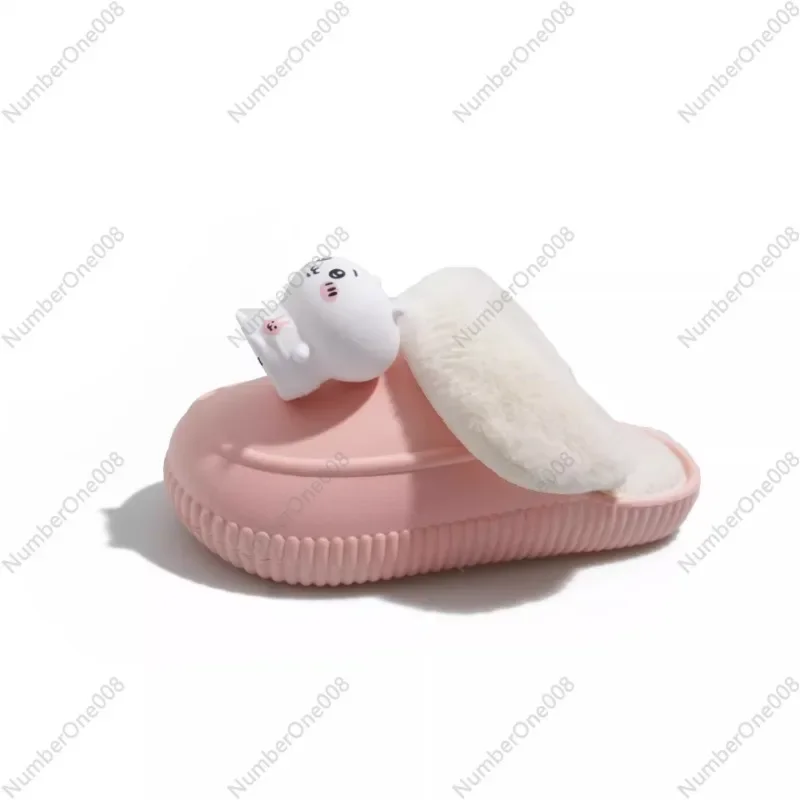 Jiyikawa Slippers Women's Winter Luminous Removable Cotton Shoes Home Non-slip Piled Thickened Warm Fluffy Shoes