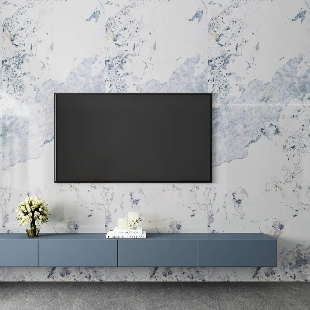 ورق اتصال قابل للتقشير واللصق بنمط الرخام الأبيض والأزرق المقاوم للماء لأسطح المطبخ، مقاس 30 × 200 بوصة، سهل التركيب، Dur