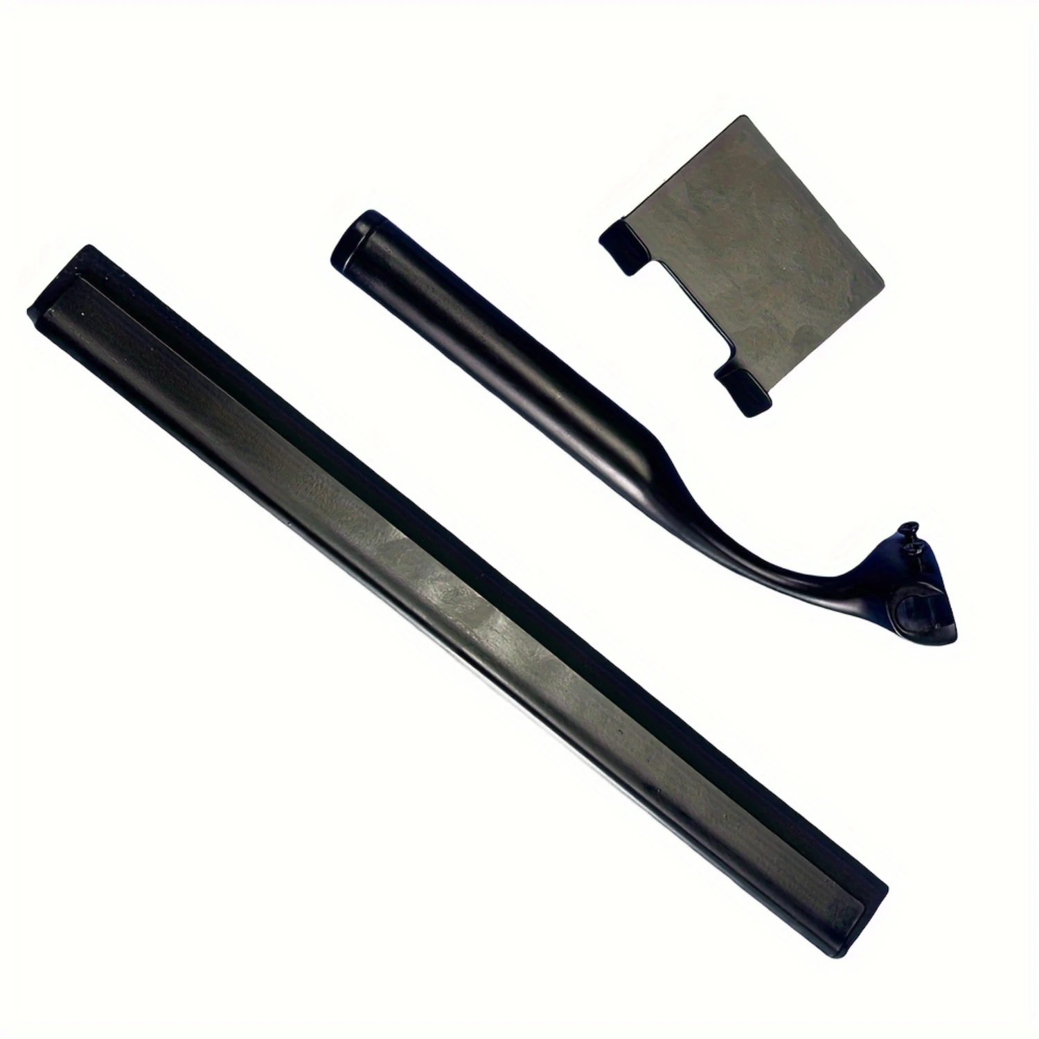 Black Stainless Steel Shower Squeegee With Hook Holder For Glass Doors, 10 Inch Window Squeegee Wiper With Non-Slip Handle And S