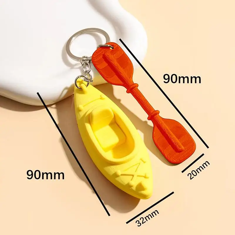 Mini-Kajak-Schlüsselanhänger mit passendem Paddel und leuchtendem Mehrfarben-Design, perfekt für Kajakliebhaber, Rucksackdekoration, kleines Geschenk. – Detail 5