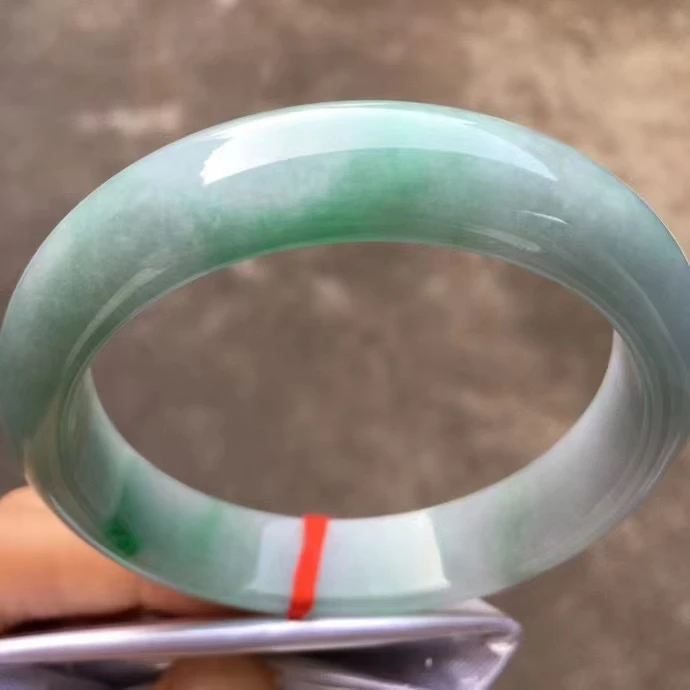 

New Natural Myanmar Ice Glutinous Floating Green Flower Jadeite Bangles Exquisite Quality Jade Bracelet Handring Fine Jewellry