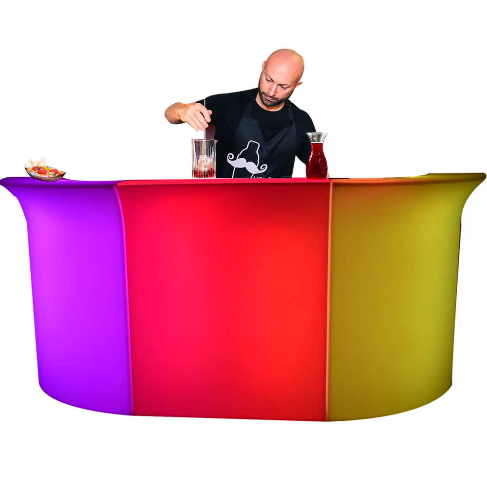 

Portable Led bar Counter Hot Sale Garden Outdoor Patio Led bar Furniture Tables and Chairs Sofa with Lighting