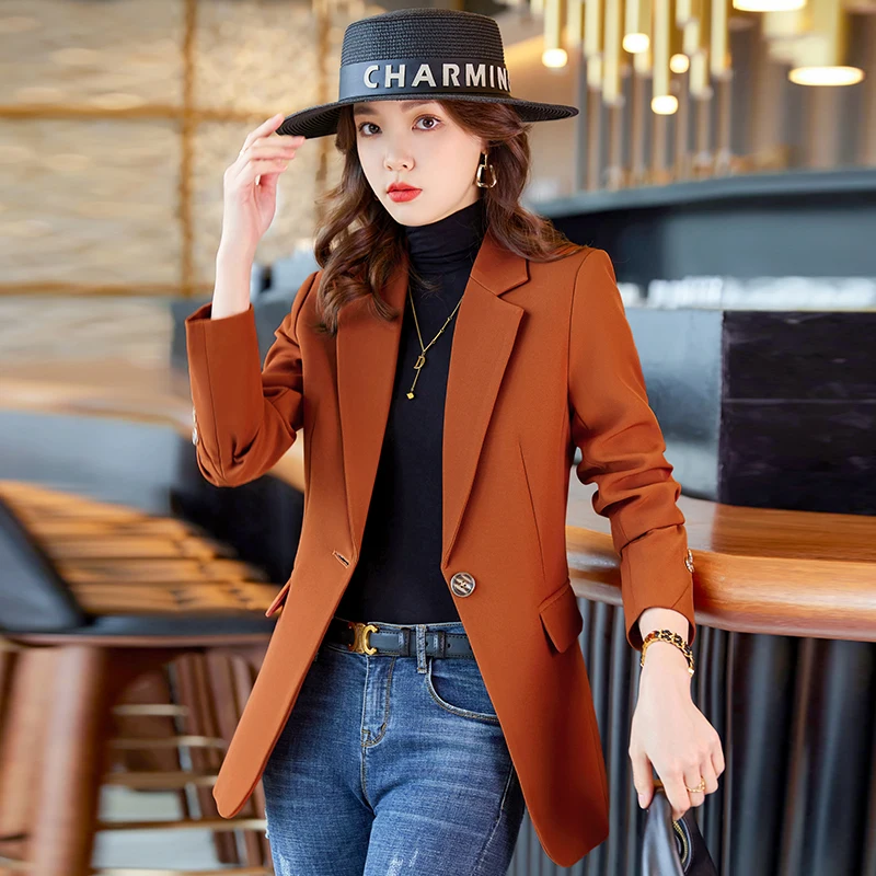 Fashion Professional Women\'s autumn and winter new long-sleeved suit elegant temperament shows self-confidence