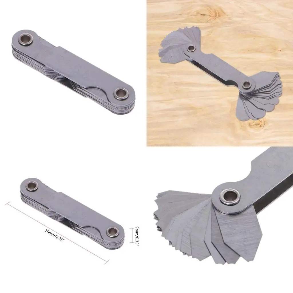 

R9UF Stainless Steel Radius Fillet Gauge Set Measuring Tool R1-6.5/R7-14.5/R15-25MM