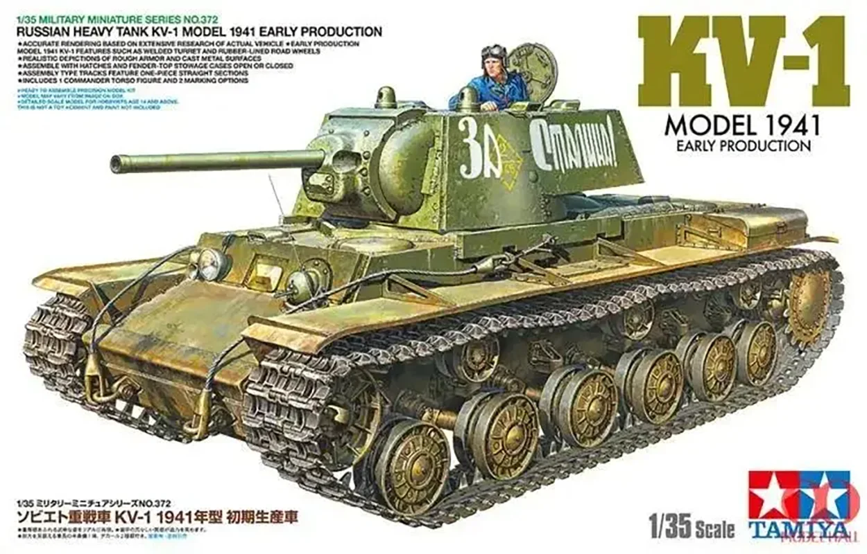 

Tamiya 35372 1/35 Scale Russian Heavy Tank KV-1 Model 1941 Early Production Assembly Model Building Kits For Adults Hobby DIY