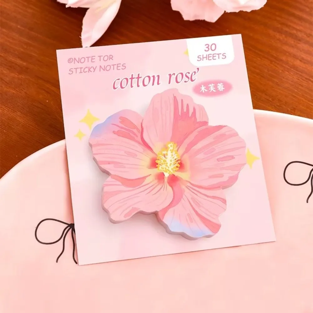 Self Adhesive Floral Sticky Notes Repositionable Cherry Blossom Shape Cherry Blossom Memo Notes Cute Style Decorative