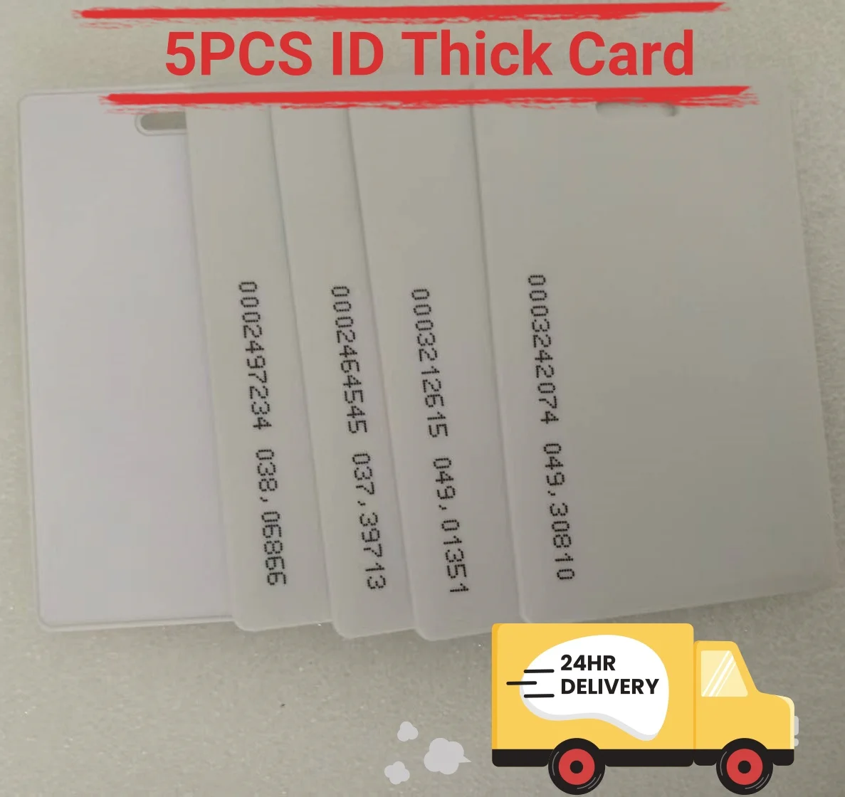 

5PCS 125KHZ Durable 1.8mm Thick PVC RFID Cards - 18-Digit Printed ID for Parking Permits & Warehouse Management,Non-Writable