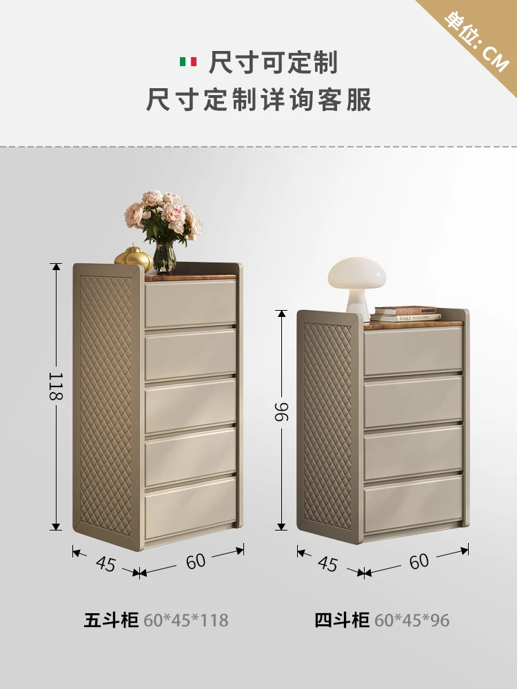 Luxury chest of drawers Italian modern wardrobe fashion custom high-grade marble drawer storage