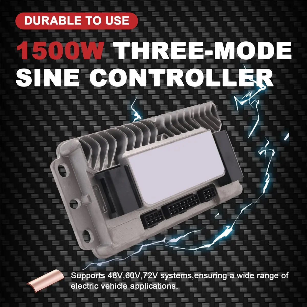 [N82R] 48V/60V/72V Electric Vehicle Controller 500W-1500W Three-Mode Sine Wave Brushless Motor Intelligent Controller