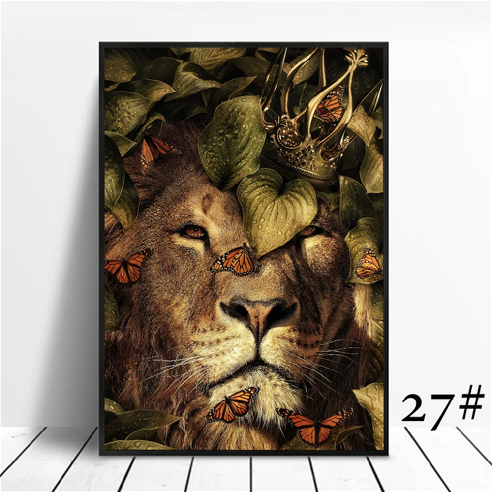 Animal Flower Lion Tiger Elephant Elk Orangutan DIY Cross Stitch Embroidery 11CT Kits Needlework Craft Set           Sale