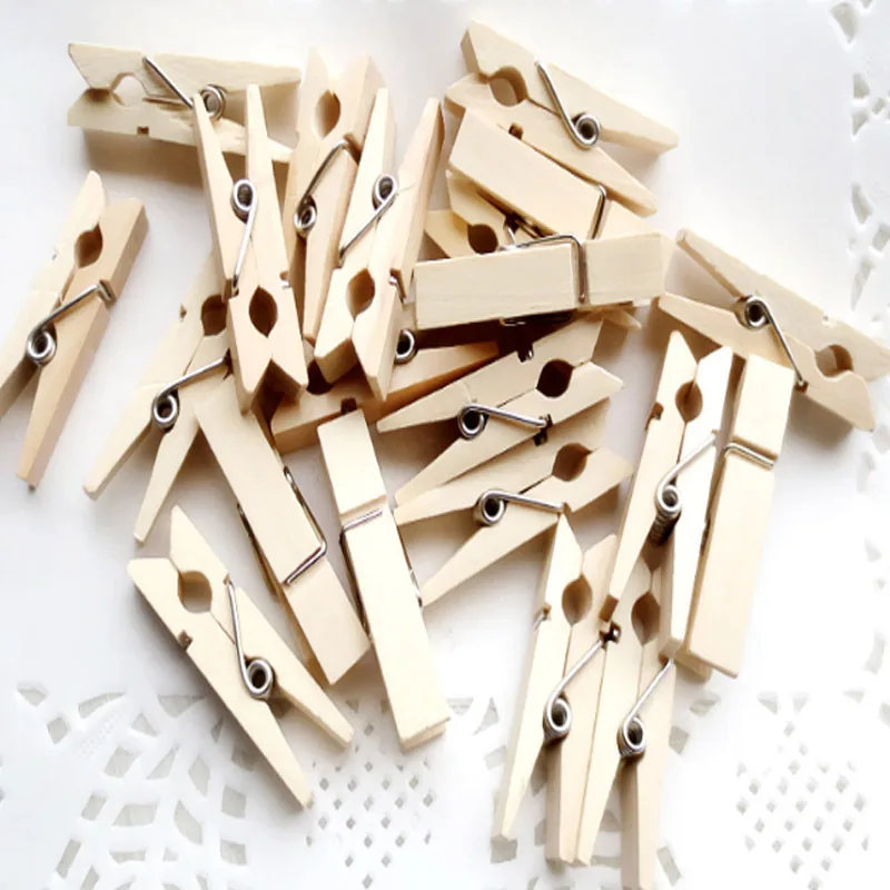 

4.5cm/20pcs Wooden Colored Photo Clips Memo Paper Peg Clothespin DIY Stationery Postcard Wedding Party Craft Home Decoration