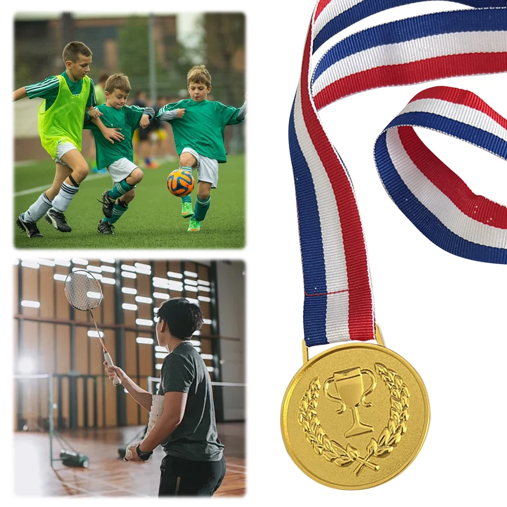 

4.9cm Gold Medal Award Medals with Neck Ribbon Sports Rewards Students Rewards Metal Winner Medals for Marathon Ball Games