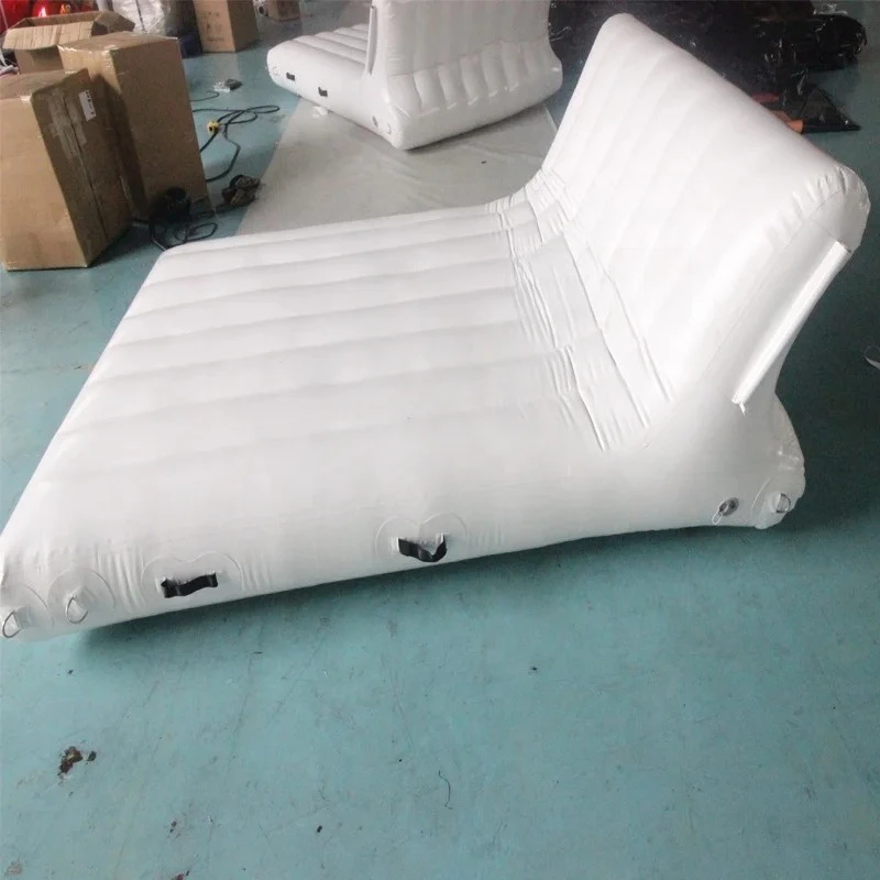 New Design Cheap Boat Yacht Inflatable Floating Island Platform Bed Large Inflatable Lounge Water Sofa Chair