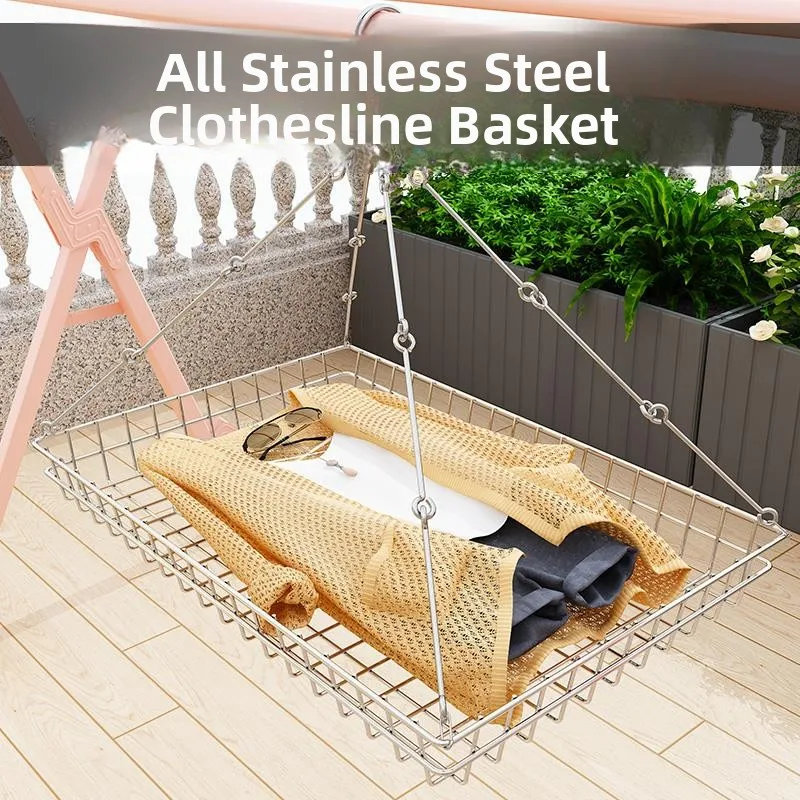 

Сушилка для одежды из нержавеющей стали с двойным слоем, сетчатая корзина для сушки, плоская сушилка-сетка для одежды