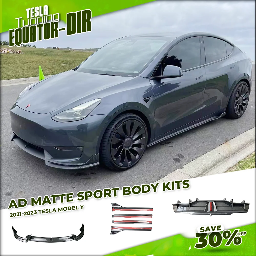 

Tesla Body Kit For Model Y 2020- 2023 AD Rear Diffuser Side Spillter Spoiler Bumper Lip Matte Carbon Tesla 2023 2024 Body Tuning