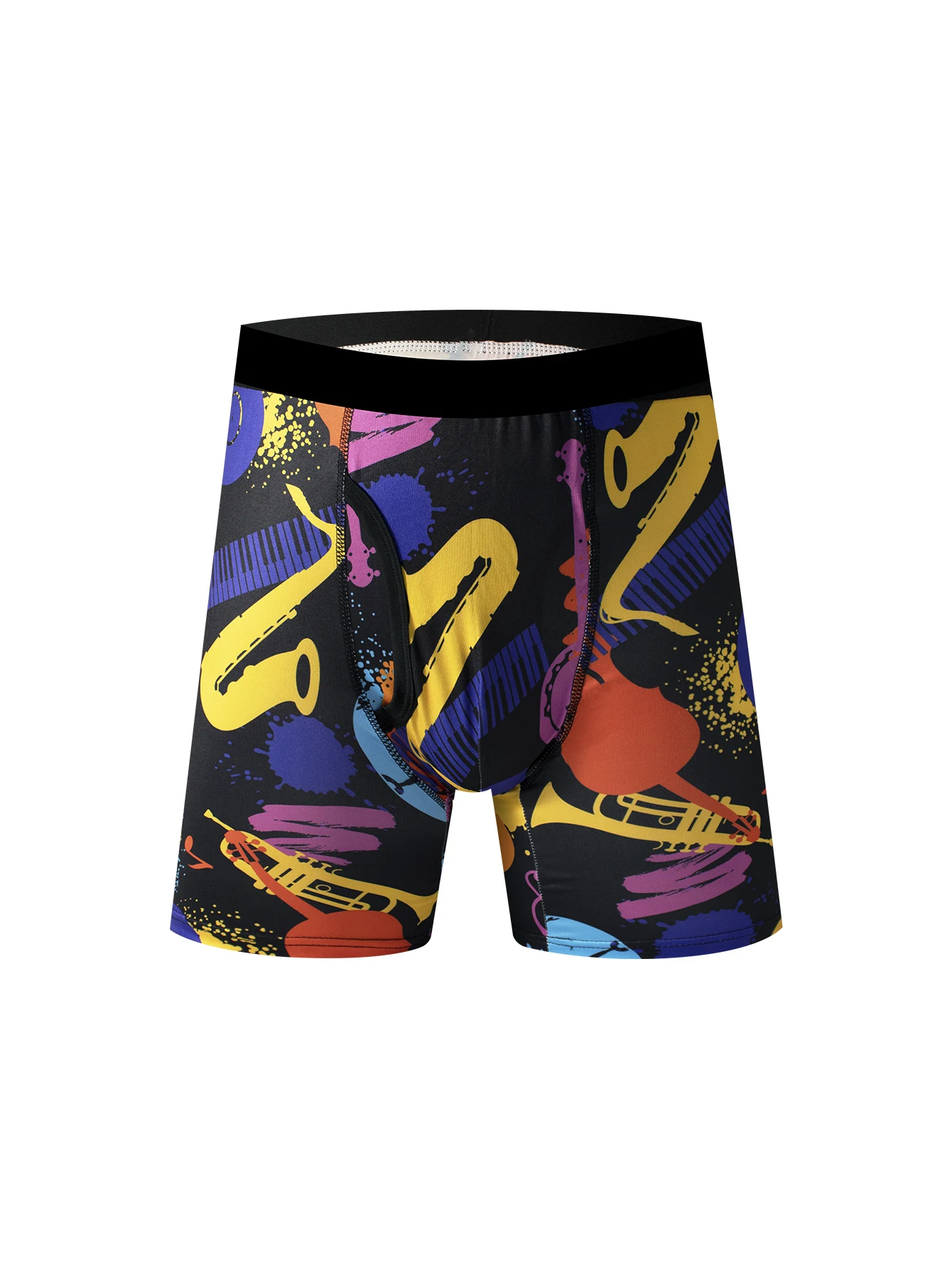 

1 Piece Men's Pants Printed Soft Breathable Flat Corner Medium Length Trendy High Waisted Open Quarter Pants