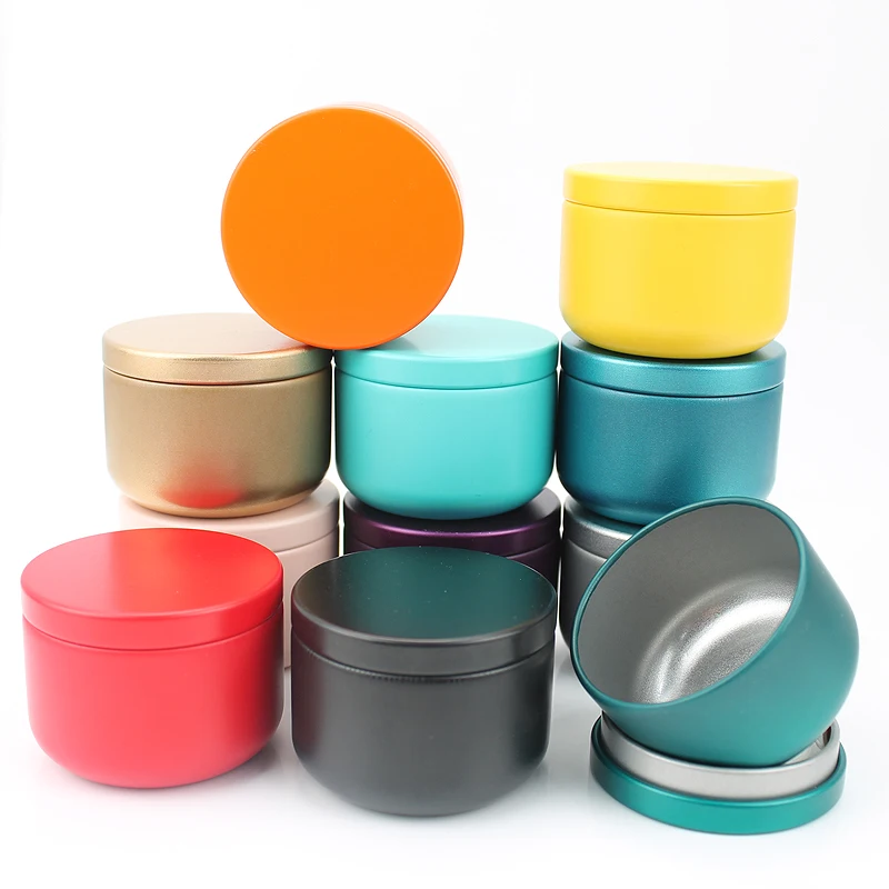 50Pcs/pack 50ml Round Metal Empty Box Candle Tin Jar Cream Cosmetic Container Packaging Storage Bottle Container for Candy