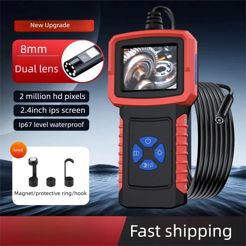 

Industrial Endoscopes 1080P with 2.4" IPS Screen Borescope Inspectio Camera with 8 Adjustable LED IP67 Waterproof