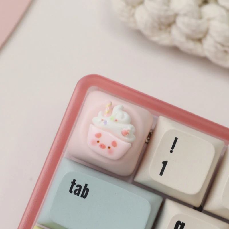 B2EF Cartoon Pig KeyCaps para teclados mecánicos encantadores resina esc keycap