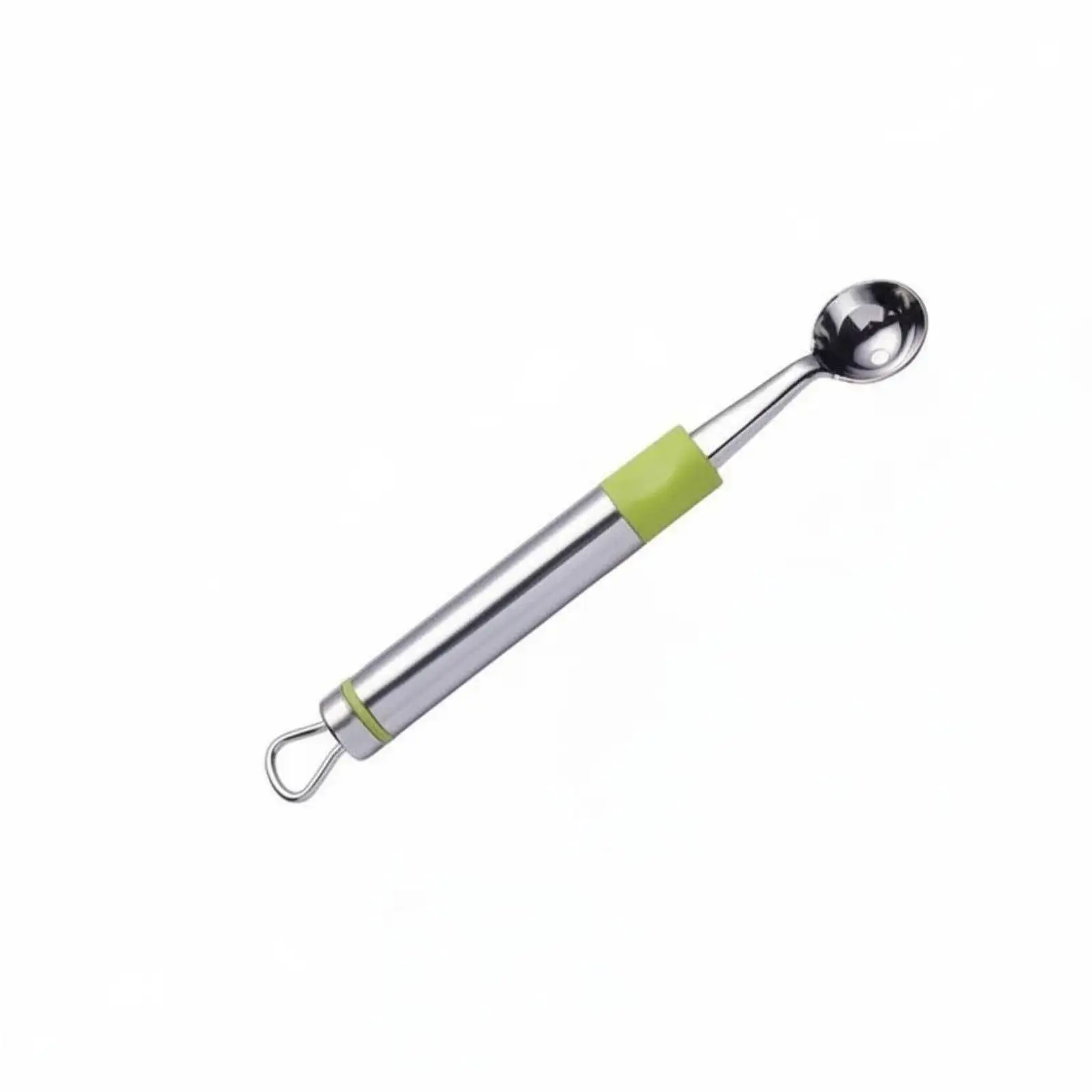 Ergonomic Industrial Scoop Watermelon Knife with Fork Edge Fruit Cube Cutter Stainless Steel Utensil for Family BBQ Gathering
