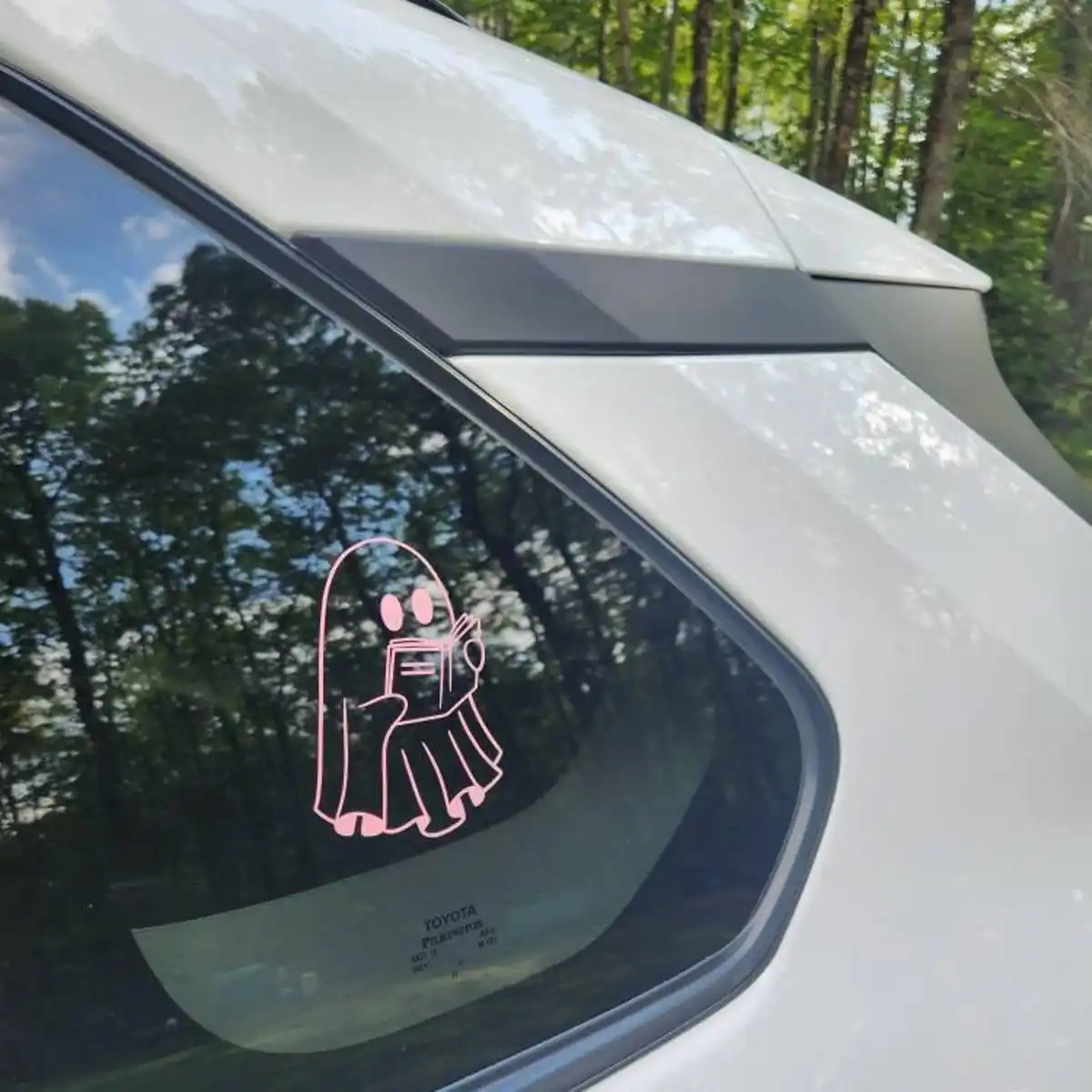

Funny Reading Ghost Car Windows Stickers Decor Craft Viny Decoration Spooky Book Lover Gothic Decals Accessories