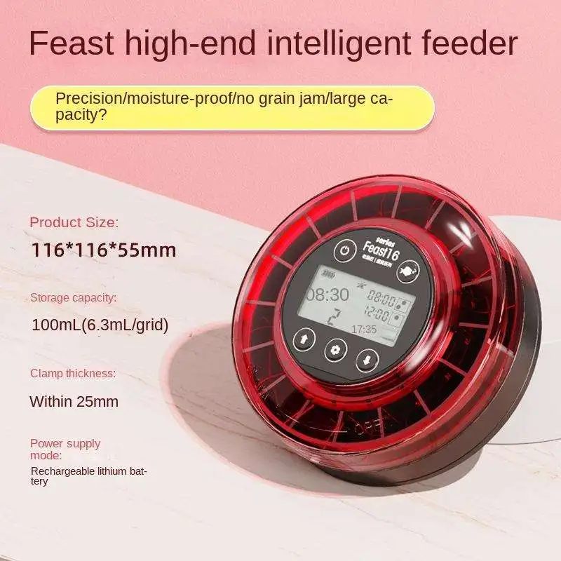 Automatic Fish Feeder For Aquarium Automatic Food Dispenser With Timer Rechargeable Timer Feeder