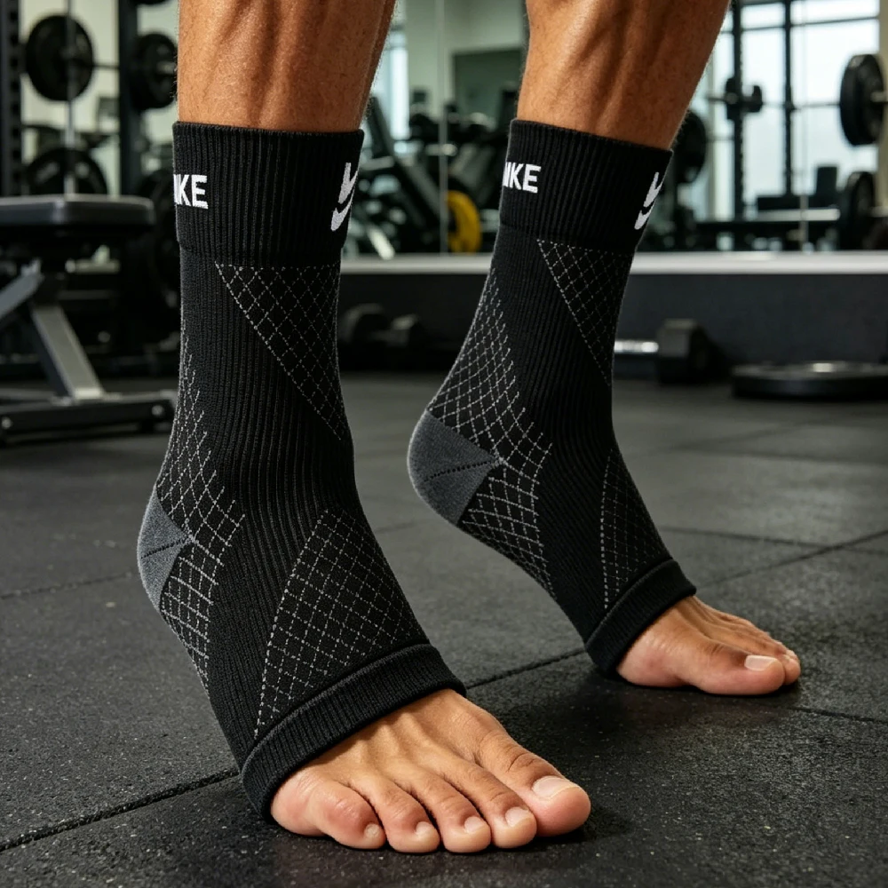 1Pair Open‑Toe Compression Foot Sleeves, Supportive Ankle Socks with Arch Cushioning, Neuropathy Socks To Ease Foot Fatigue