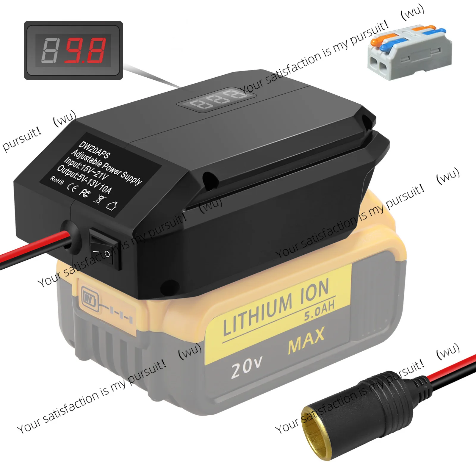 Tool for picking up electrical appliances Battery regulator Electrical and electrical output Step-down adapter Power converter