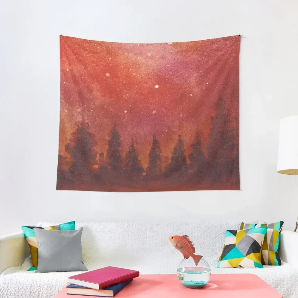

Red forest night Tapestry Wallpaper Bedroom Organization And Decoration Tapestry