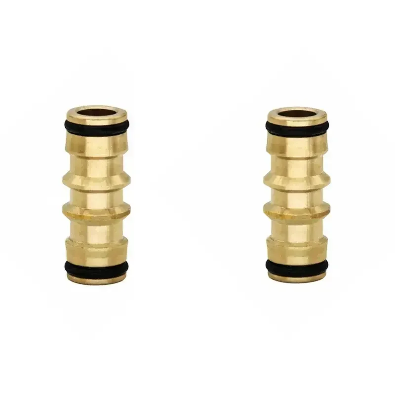 1PC Brass Bidirectional Hose Connector, Quick Adapter Repair Accessory Compatible with EU & USA Standard Threads (45mm Length)