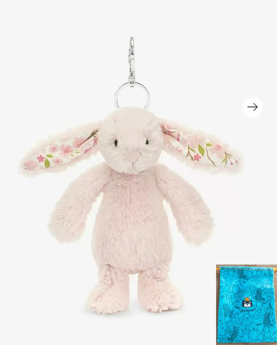 Hot Jc Bonnie Rabbit knuffel met bloemenoren Kawaii gevulde pop zacht bankkussen kinderverjaardagscadeau kamerdecoratie