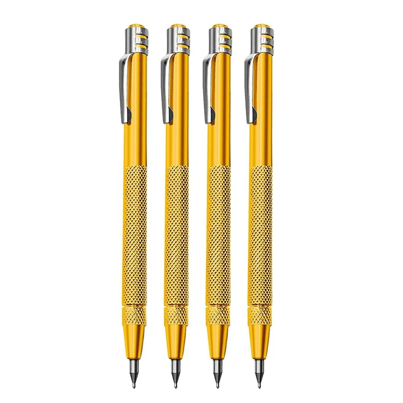 A98E-4 Pack ทังสเตนคาร์ไบด์ Scriber พร้อมแม่เหล็ก,โลหะ Scribe พร้อม Extra 24 เปลี่ยนเครื่องหมายเคล็ดลับและไม้บรรทัดเหล็ก