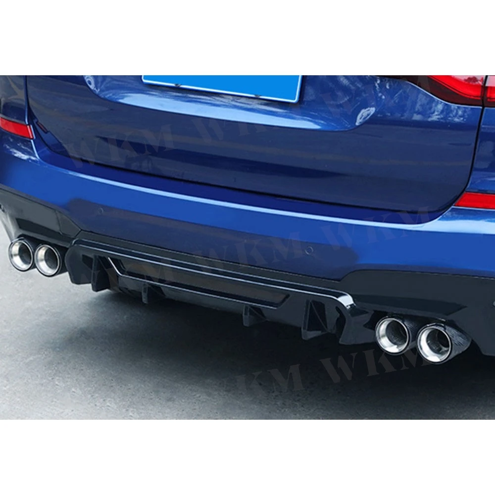 شفة ممتصة للصدمات خلفية سوداء لامعة من الكربون لسيارة BMW X3 G01 M Sport 2018 - 2020 شفة ممتصة للصدمات للناشر الخلفي #4