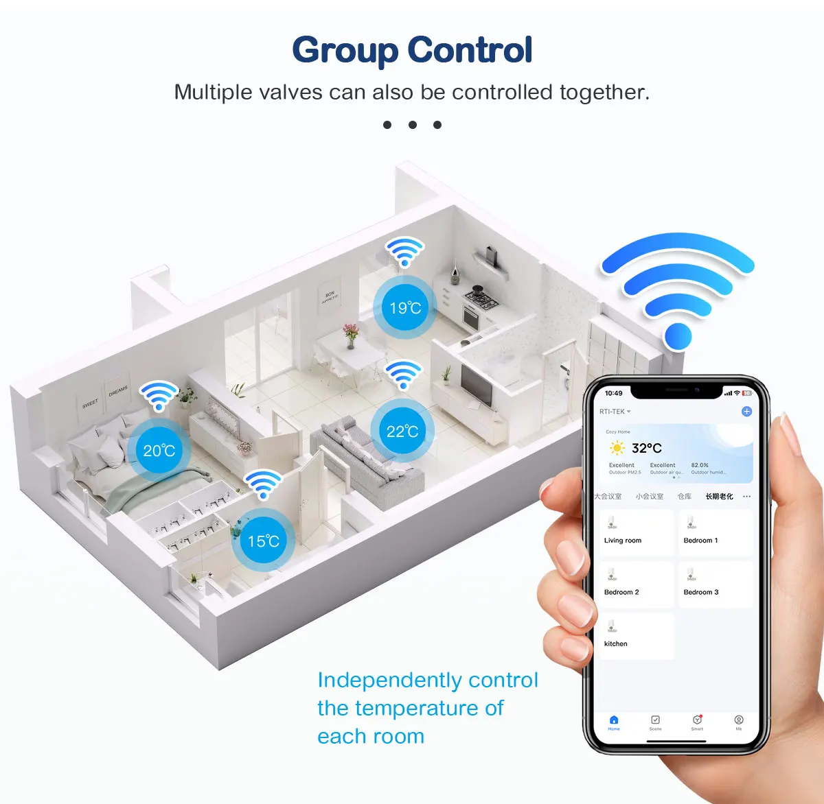 EZAIOT Tuya ZigBee Smart TRV Thermostatventil Thermostat Heizkörperantrieb Temperaturregler Stimme Alexa Google Home Alic – Detail 13