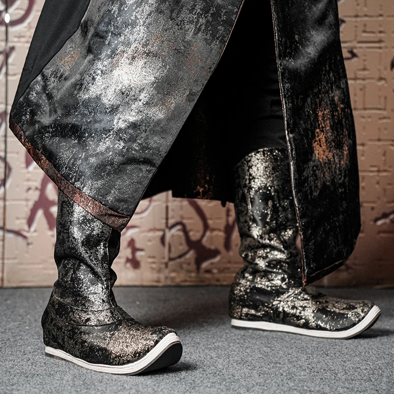 Fulujiacos Spring gilded boots Hanfu shoes Ming Dynasty ancient costume shoes