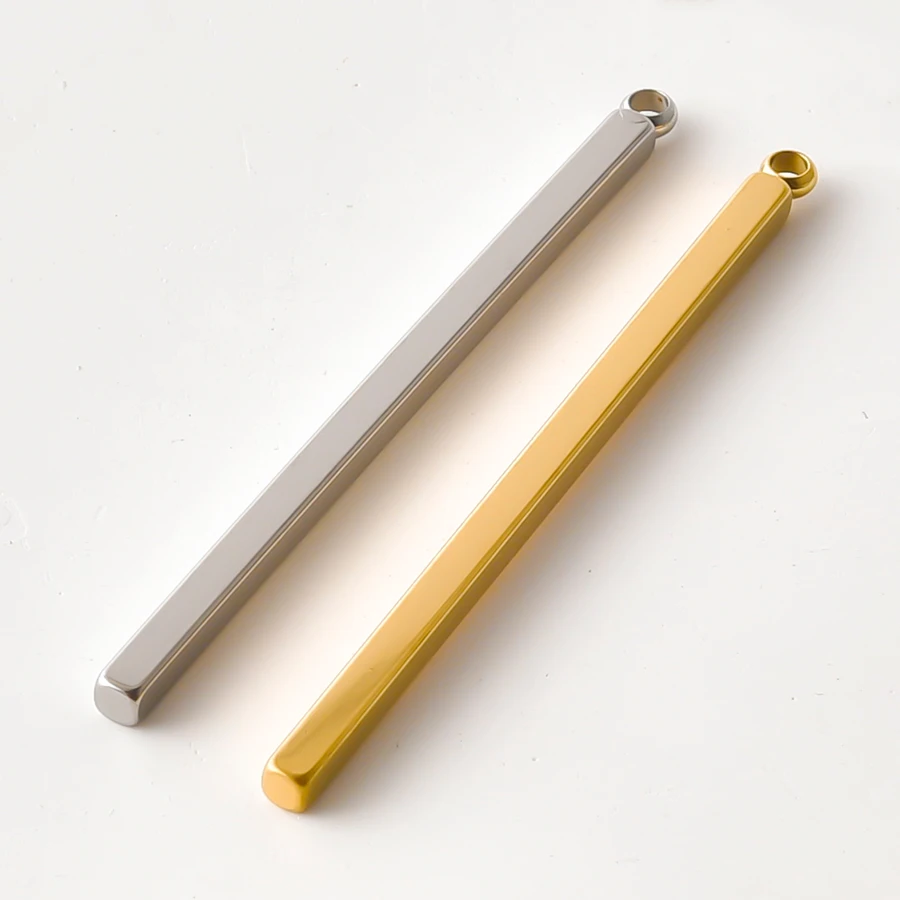 14Pcs 17/22//27/32/42mm Stainless Steel Simple Blank Pillar Bar Base Pendant Making Stamping Long Stick Pendentif Jewelry Bulk
