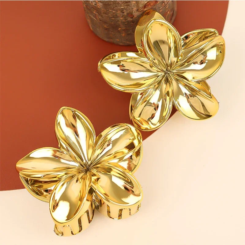 New Arrival Hair Clip for Women European and American Style Silver and Gold Flower Hairpin for Back Head Bun Trendy Accessories