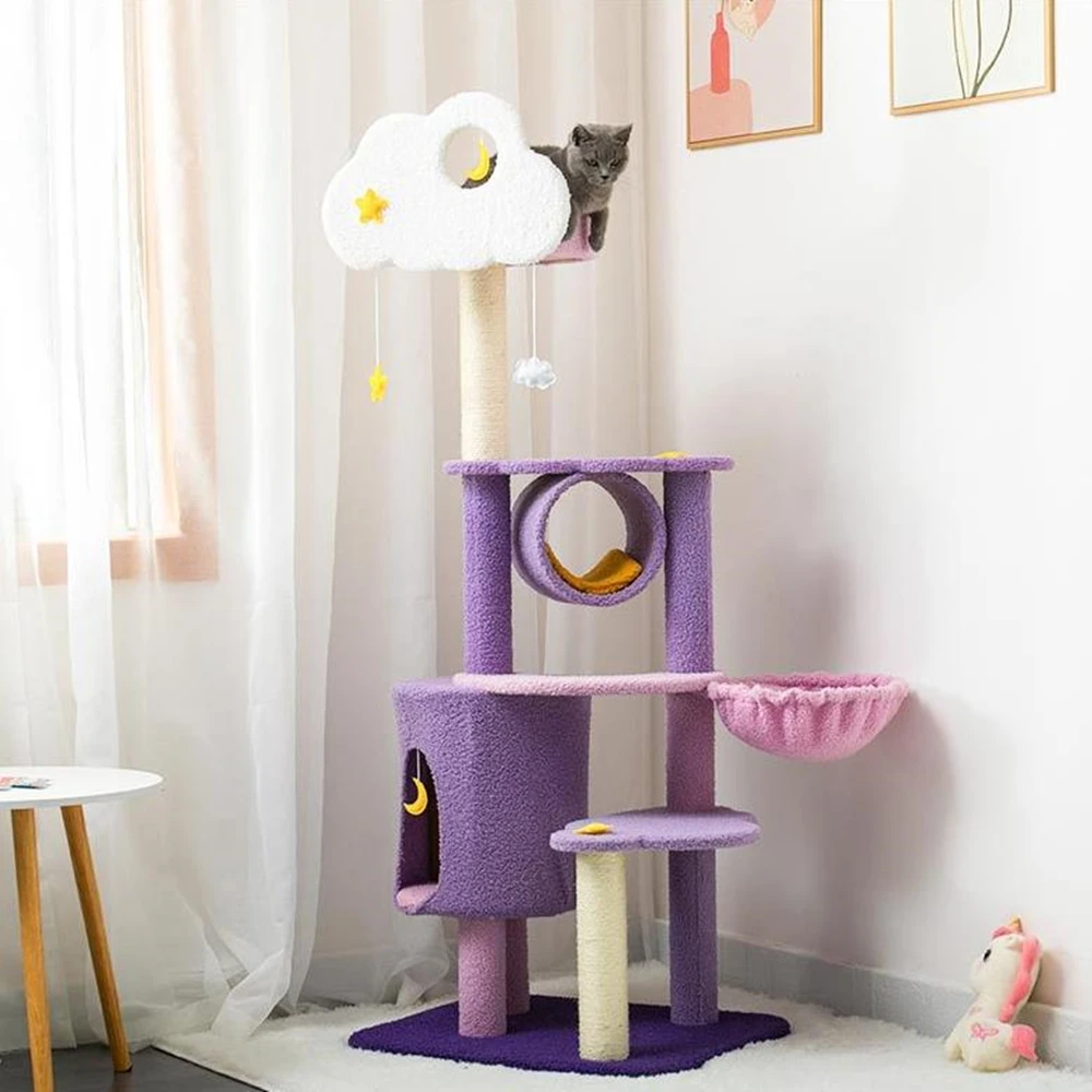 

Cat Tree Tower Condo House Sisal Rope Scratcher Post Pet Toy for Cat Kitten Cat Climbing Frame Jumping Platform Playing Tree