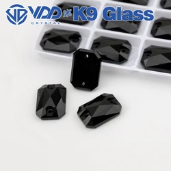 VDD S102 Jet Emerald Cut High Quality K9 Glass Sew On Rhinestones Crystal Flatback Sewing Stones For Clothes Decorations