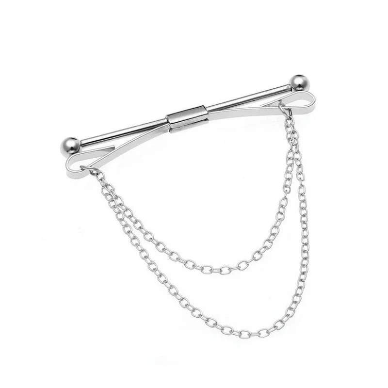 مشبك ربطة عنق للرجال بإبزيم قميص وياقة واقفة ومشبك ربطة عنق مع ملحقات ربطة عنق شرابة