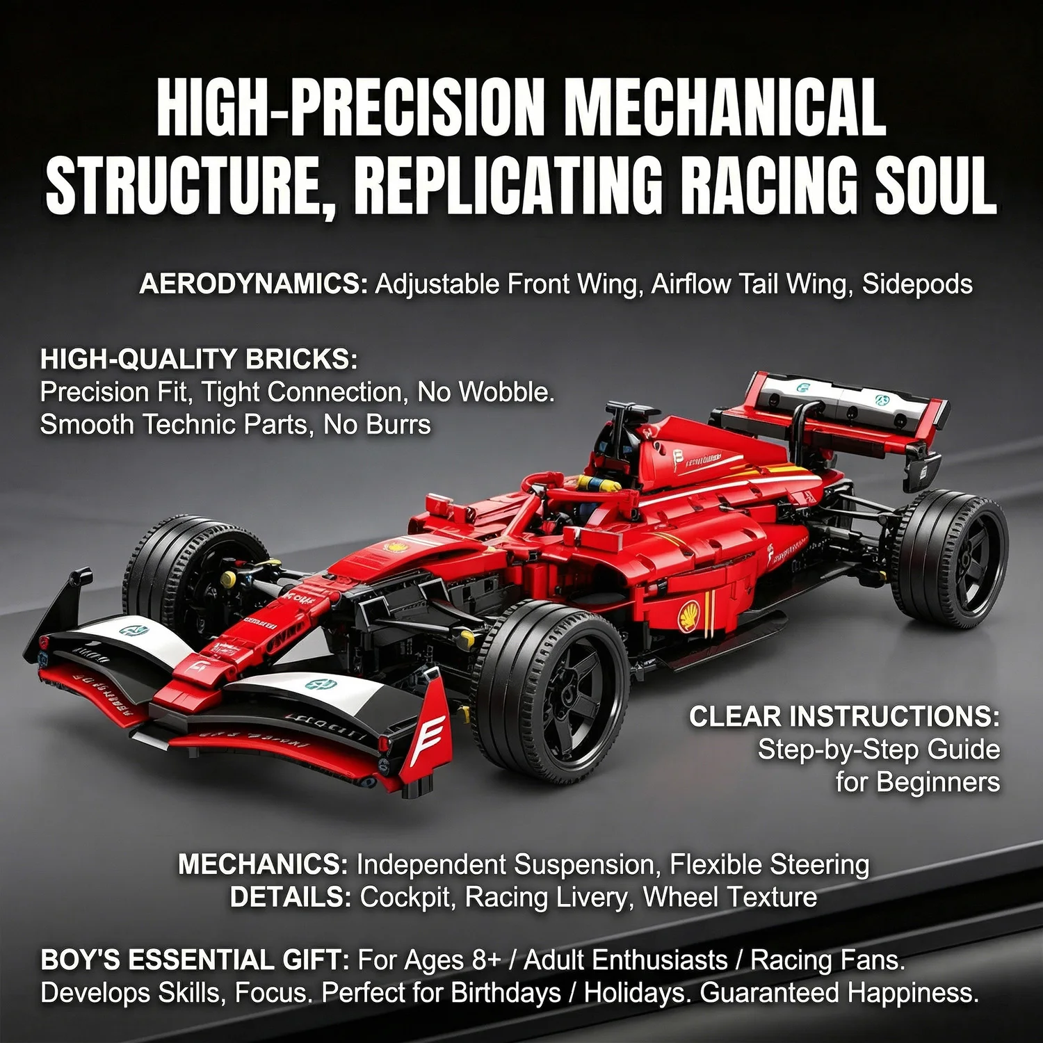 2026 Latest Cool Racing Model Assembly Building Block Set Toys Children's Day Christmas Gift