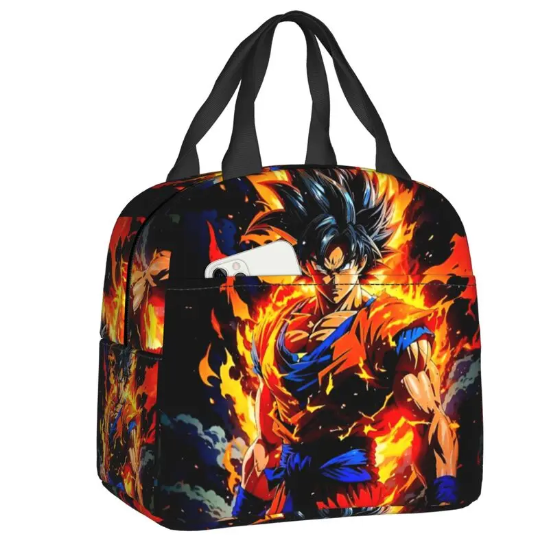 

D-Dragon B-Ball Z Gokus Insulated Lunch Bags for Outdoor Picnic Fiction Animation Leakproof Thermal Cooler Lunch Box Women Men