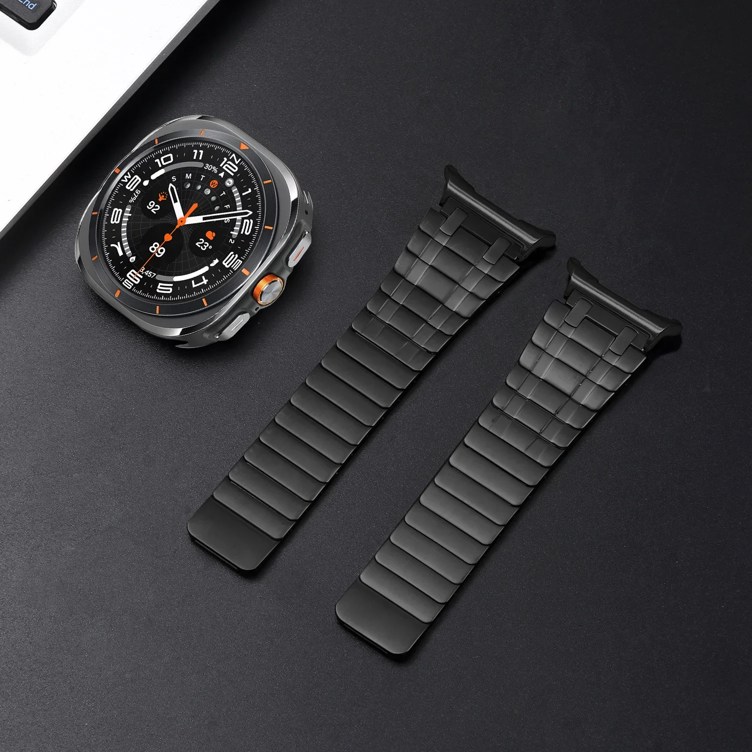 Strong Magnetic Metal AP Style Bracelet for Samsung Galaxy Watch Ultra 47mm GalaxyUltra Band 304 Stainless Steel Link Loop Strap