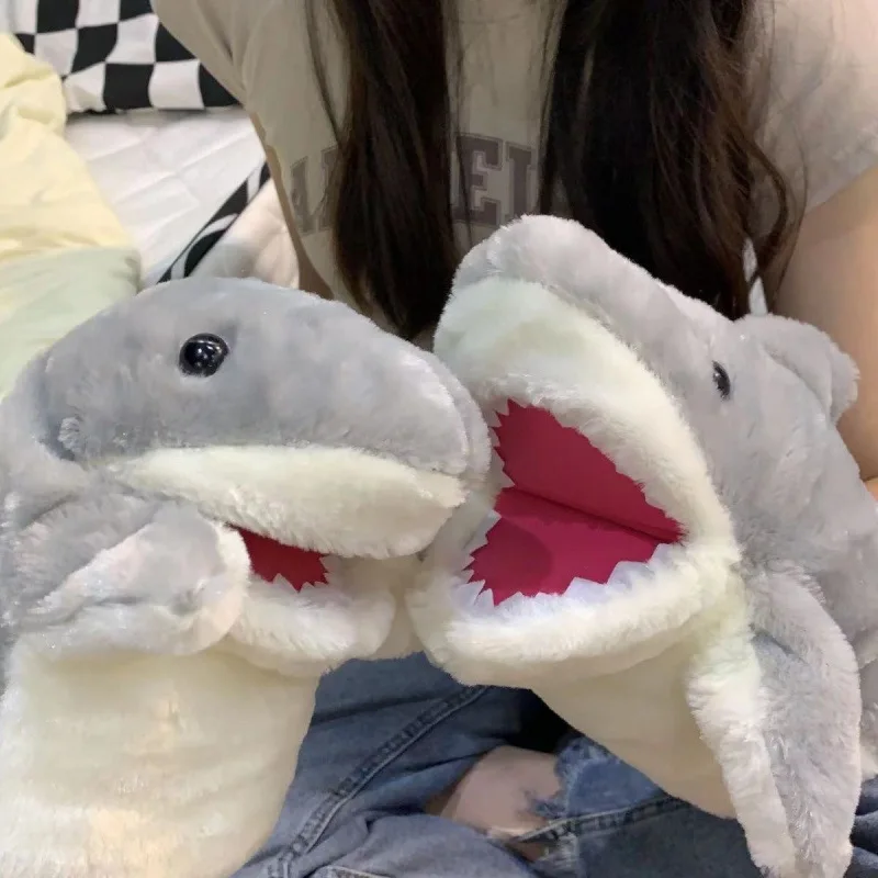 Cute Little Shark Hand Doll Glove Doll Shark Arm Plush Toy Open Mouth Doll Intresting Children Couples Holiday Birthday Gift