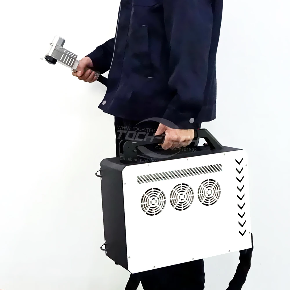 50 W 100 W 200 W Tpc-200 W Rucksack-Handheld-Pulsed-Laser-Reinigungsmaschine zur Entfernung von Rost, Farbe, Öl, tragbarer Reiniger