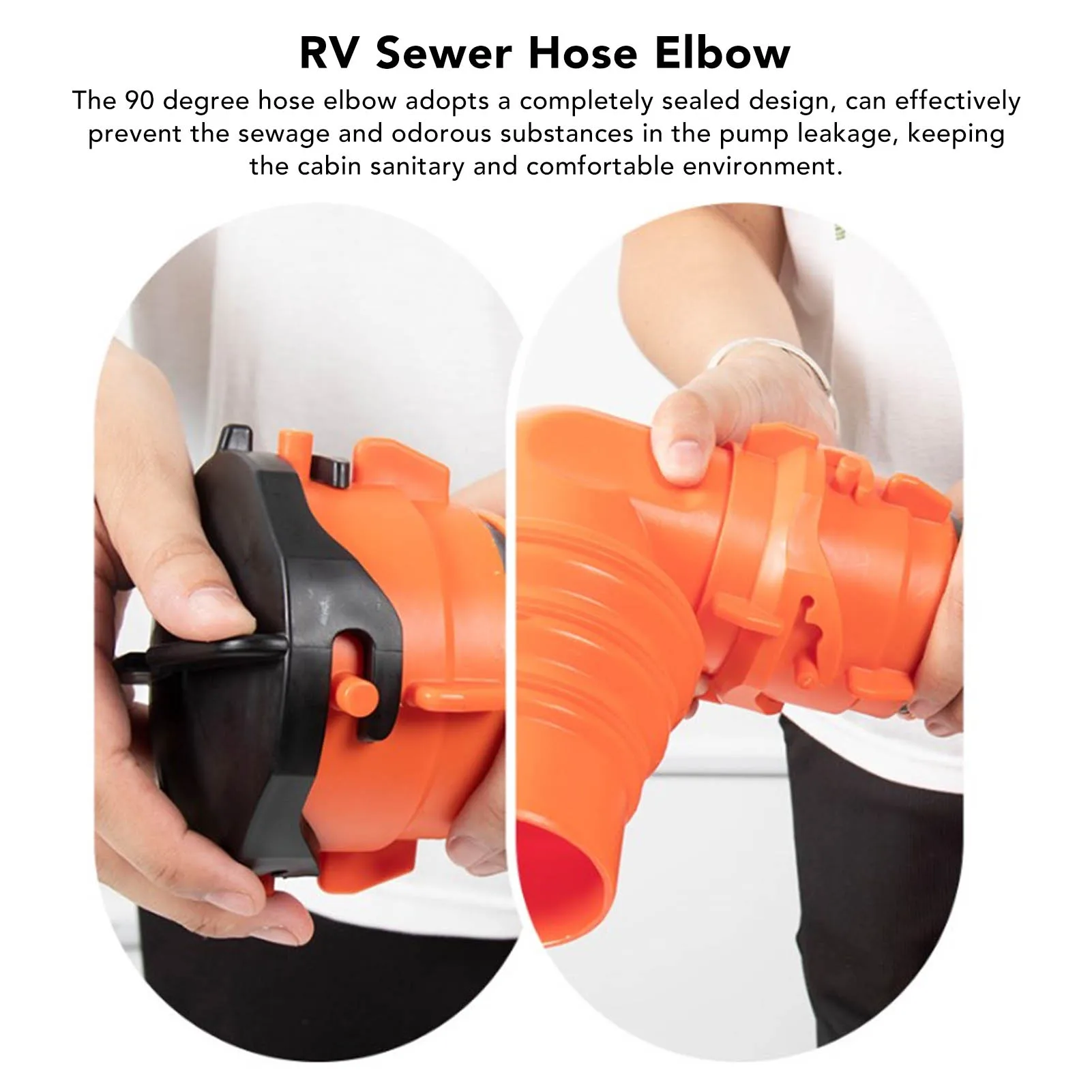 Kolanko węża spustowego RV Kolanko węża kanalizacyjnego RV z pokrywą Łatwa instalacja Złącze węża kanalizacyjnego do jachtu RV Kolanko węża kanalizacyjnego