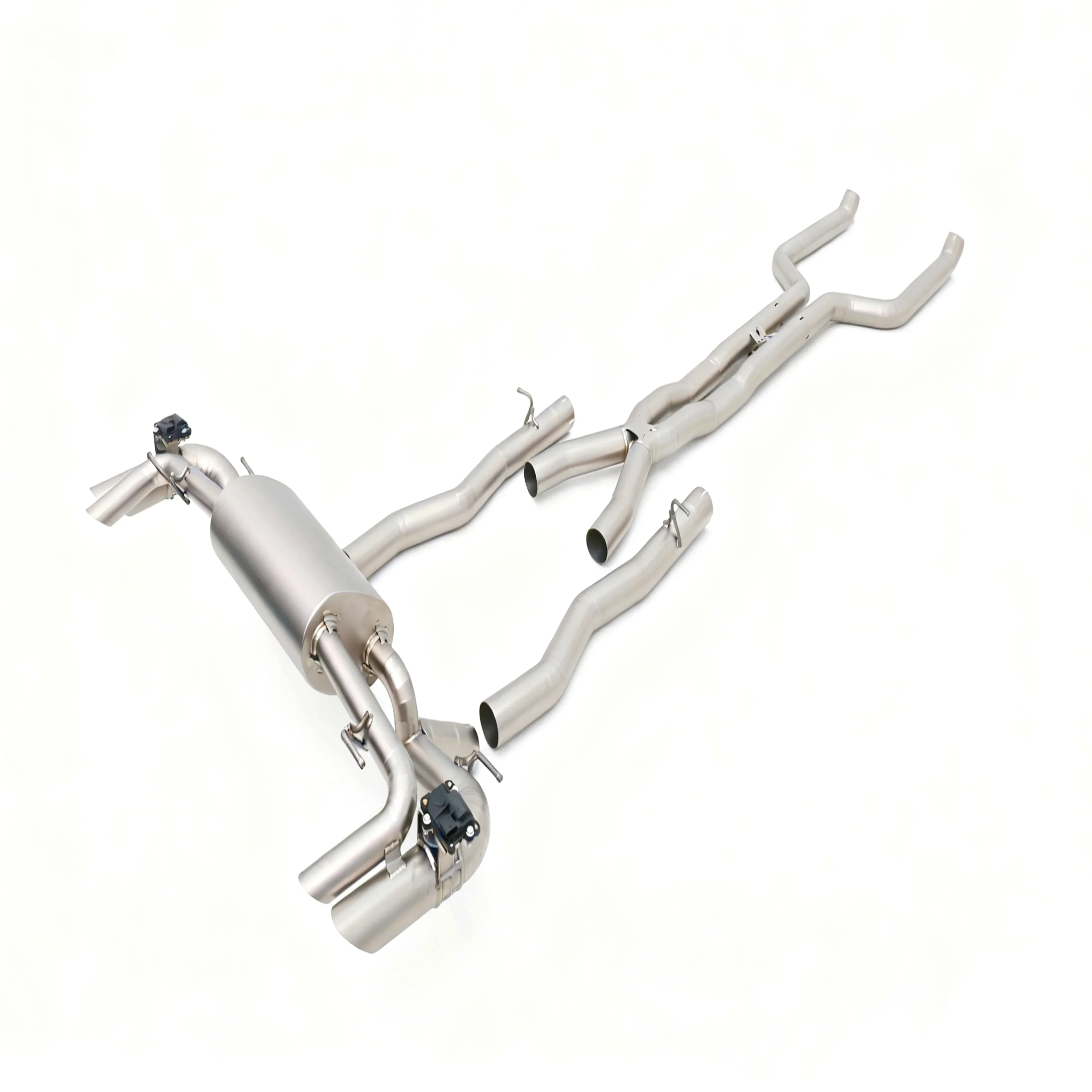 Custom Designed 1.2mm Thick Titanium Valve Catback Exhaust System Mirror Polished Finish Fashion Style for