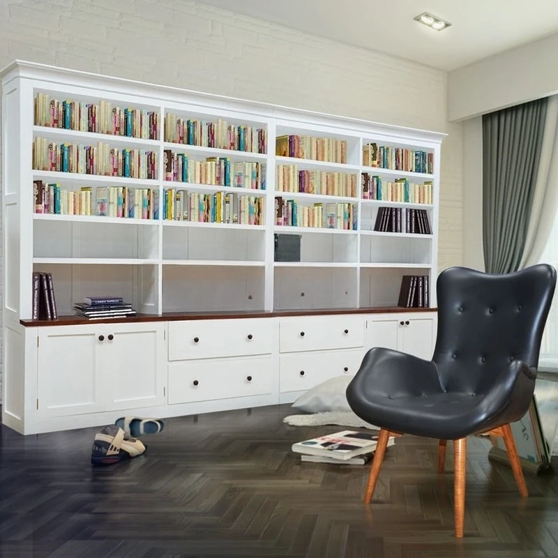 

Library Cabinet White Mahogany Solid Wood Model:
